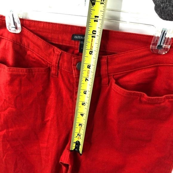 Eileen Fisher Ankle Zip Slim Leg Pants Stretch Organic Cotton Blend Lava Red 4 - Picture 9 of 11